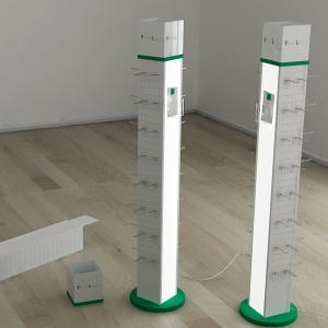 FLOOR ACCESSORIES DISPLAY TOTEM WITH LED LIGHT