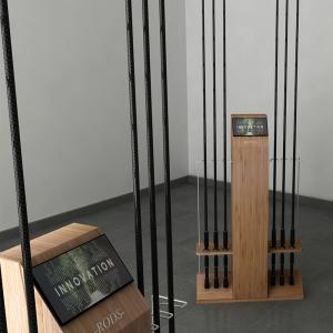 MINI PILLAR DISPLAY 6 RODS WOOD