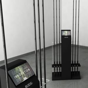 MINI PILLAR DISPLAY 6 RODS WOOD BLACK